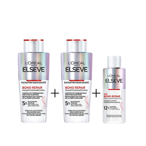 L&rsquo;Oreal Paris Elseve Routine Bond Repair Shampoing 2x 200ml+Pre-Shampooing 200ml Pack