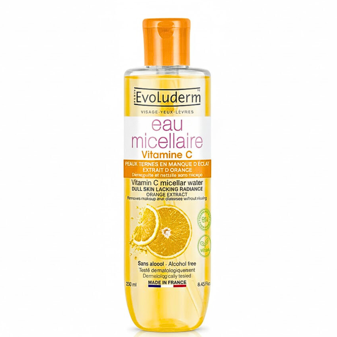 Evoluderm-Eau-Micellaire-Vitamine-C-250ml.png Evoluderm Eau Micellaire Vitamine C 250ml – Image 1
