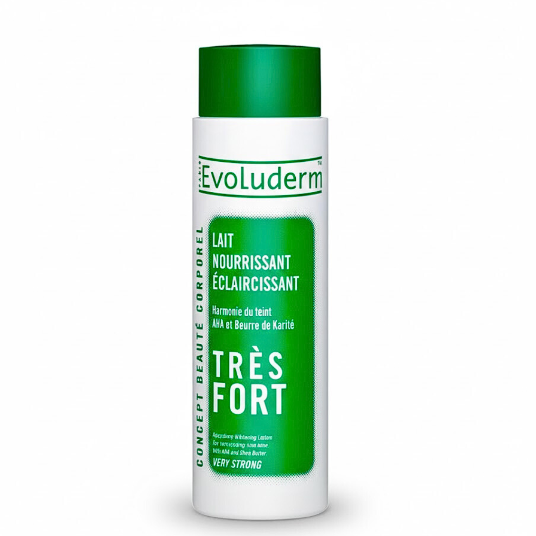 Evoluderm-Lait-Eclaircissant-Nourissant-Tres-Fort-500ml.png Evoluderm Lait Eclaircissant Nourissant Tres Fort 500ml – Image 1