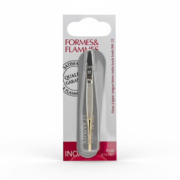 Formes&Flammes Pince A Epiler Acier Forge Bouts Dores Forme Crabe 9cm Refrence 21