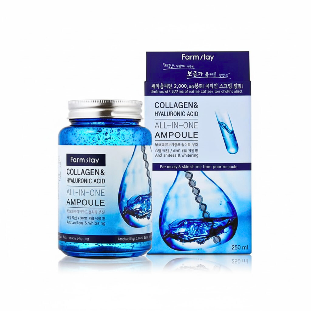 Farmstay-Collagen-Hyaluronic-Acid-All-in-one-Ampoule-250ml.png Farmstay Collagen & Hyaluronic Acid All-In-One Ampoule 250ml – Image 1