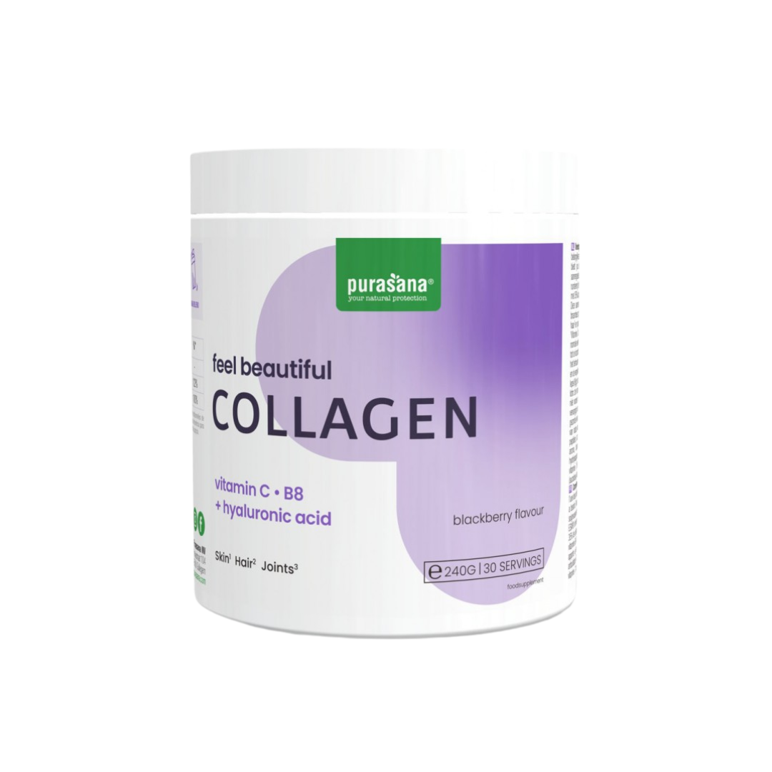 Feel-Beautiful-Beauty-Collagen-du-laboratoire-Purasana-est-un-complement-alimentaire-contribuant-a-la-beaute-de-la-peau-des-cheveux-et-a-bonne-sante-des-articulations.-Le-collagene-est-lune-des-.png Purasana Feel Beautiful Beauty Collagen 240G – Image 1