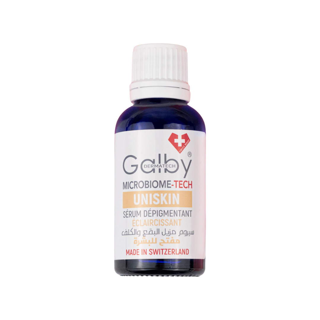 Galby-Dermatech-Uniskin-Serum-Depigmentant-Eclarcissant-30ml.png Galby Dermatech UNISKIN Sérum Dépigmentant Eclaircissant – Image 1