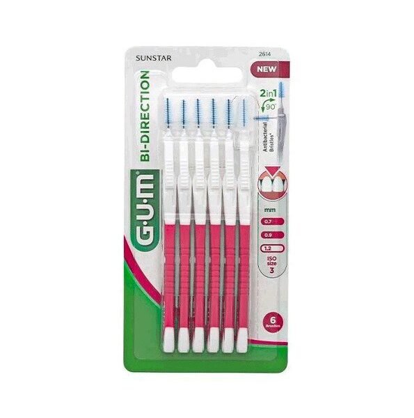 Gum BROSSETTES INTERDENTAIRES BI-DIRECTION 1.2mm 2614 M6