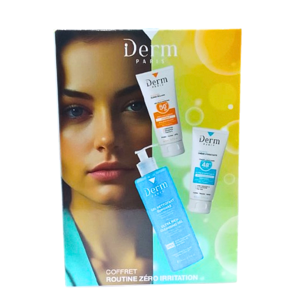 IDerm Coffret Routine Zero Irritation  Gel surgras+Creme hydratante+Ecran