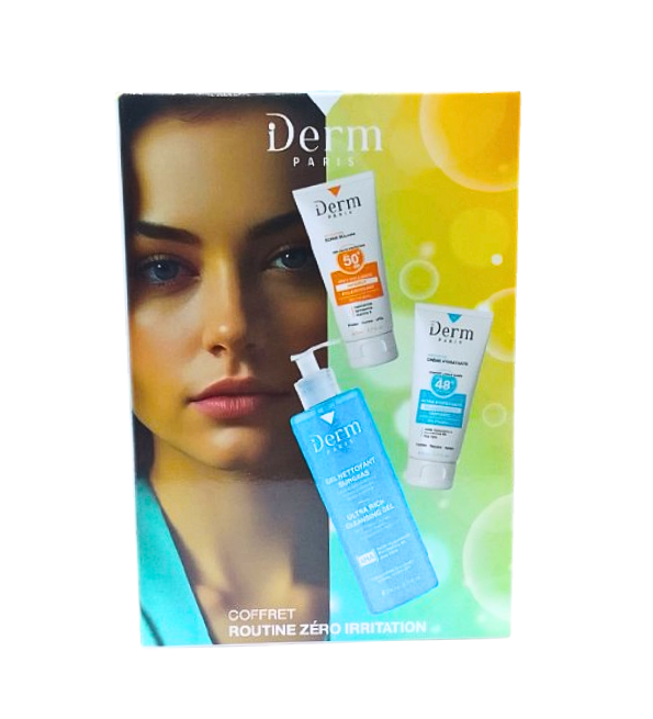 IDerm-Coffret-Routine-Zero-Irritation-Gel-surgrasCr-hydratantEcran.png IDerm Coffret Routine Zero Irritation Gel surgras+Creme hydratante+Ecran – Image 1