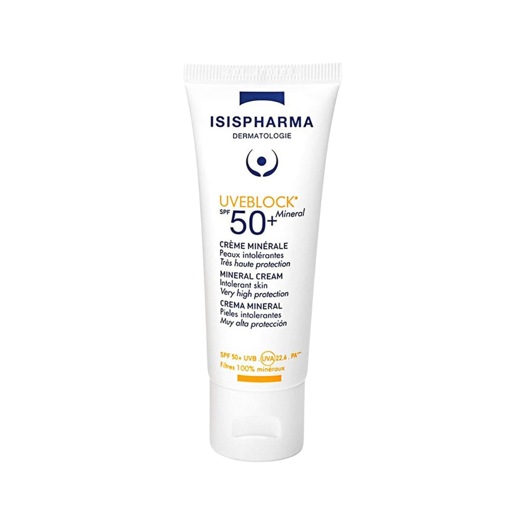 Isis-Uveblock-Mineral-Invisible-spf50-40ml.png Isispharma Uveblock Mineral Invisible Spf50+ 40ml – Image 1