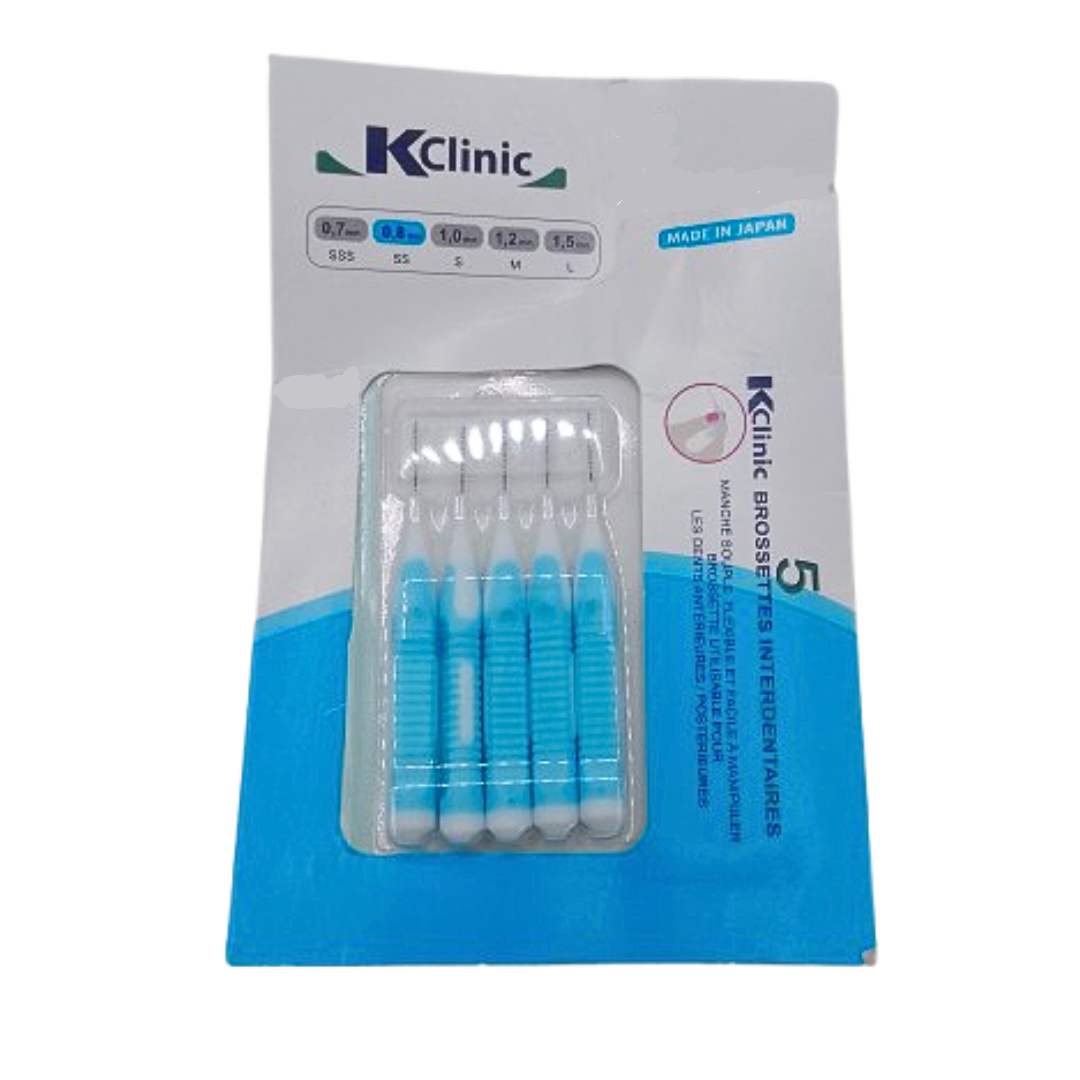 Kin-clinic-brossettes-interdentaire-0.8mm-5unites.png Kin Clinic Brossettes Interdentaire 0.8mm 5Unites – Image 1