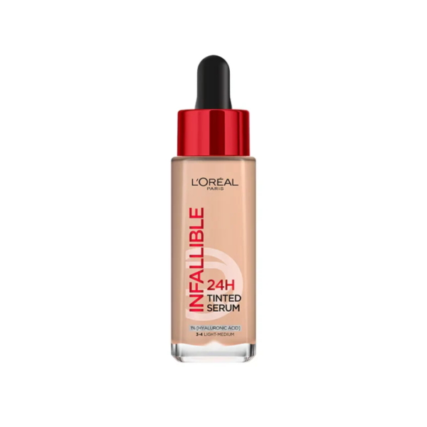 L&rsquo;Oreal Paris Infallible 24H Tinted Serum 30ml 3-4 Light Medium