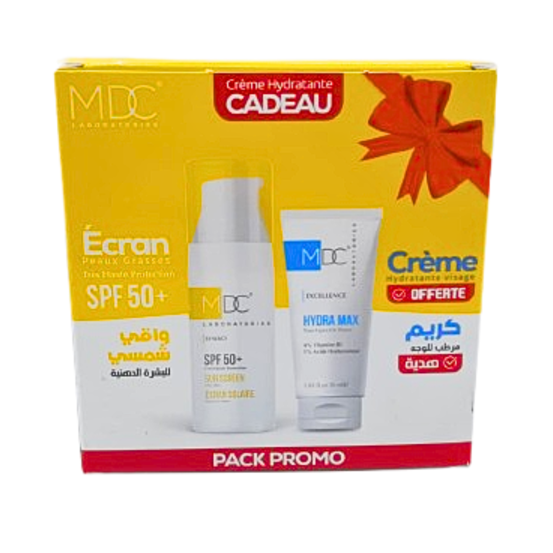 MDC-Synergy-Ecran-Solaire-Pg-spf50-50mlHydra-Max-Creme-Pack.png MDC Synergy Ecran Solaire Peaux Gras Spf50+ 50ml+Hydra Max Creme Pack – Image 1