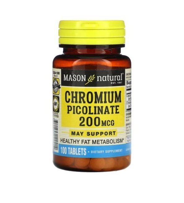 Mason-natural-Chromium-picolinate-200mgg-100-tablets-1224-100-1.jpg Mason Natural Chromium picolinate 200mg 100 Tablets – Image 1