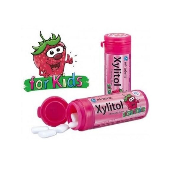 Miradent chwing gum fraise kids 30