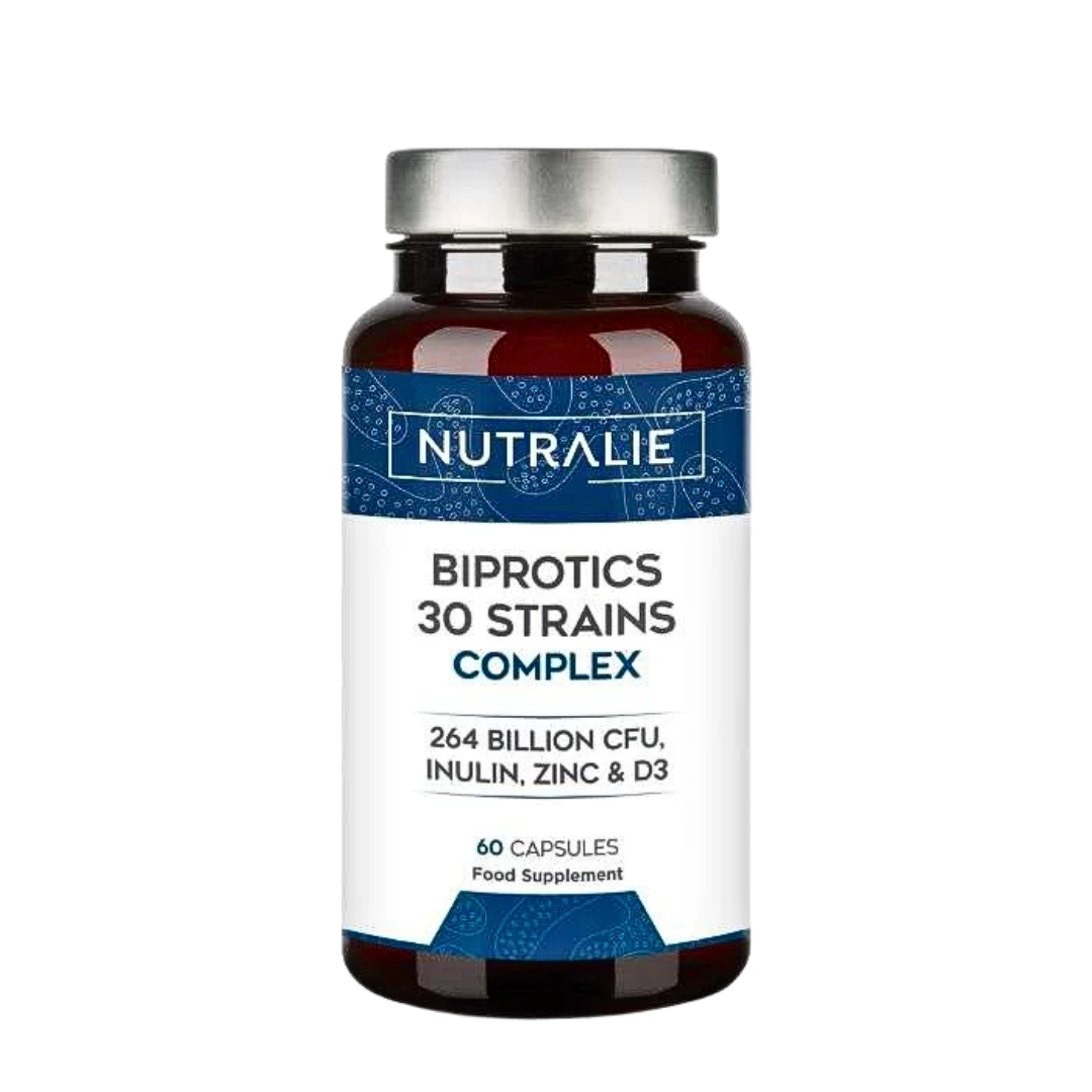 Nutralie-Biprotics-complex-30-Strains-60-Capsules.png Nutralie Biprotics Complex 30 Strains 60 Capsules – Image 1