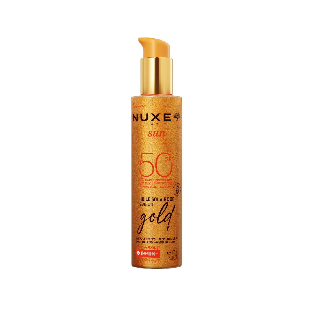 Nuxe-Sun-spf50-Huile-Solaire-Or-150ml.png Nuxe Sun spf50 Huile Solaire Or 150ml – Image 1