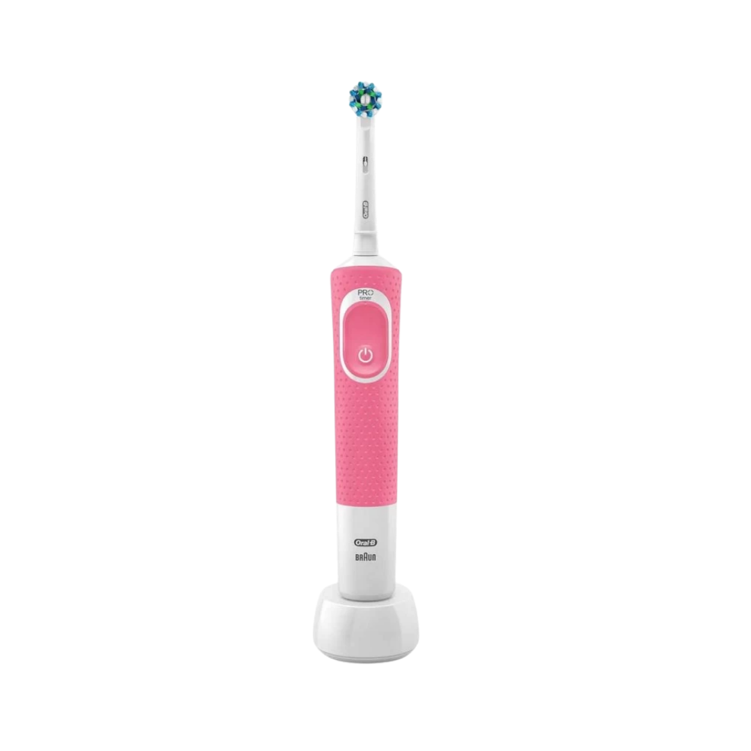 Oral-B-Bad-Electrique-Vitality-100-Rose-3D-white.png Oral-B Bad Electrique Vitality 100 Rose 3D White – Image 1