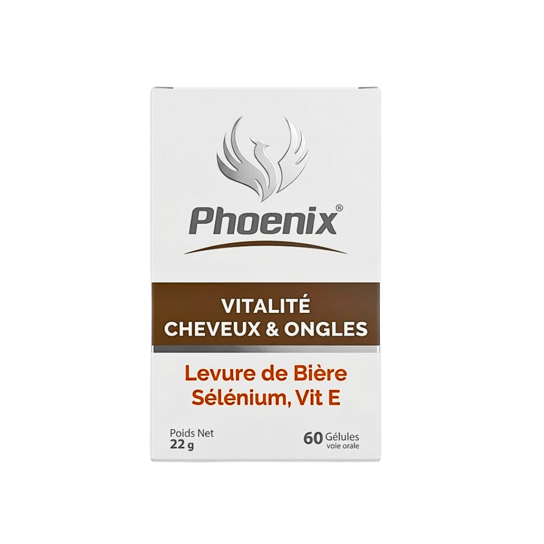 Phoenix-Vitalite-Cheveux-Ongles-60gelules.png Phoenix Vitalite Cheveux & Ongles 60 Gelules – Image 1