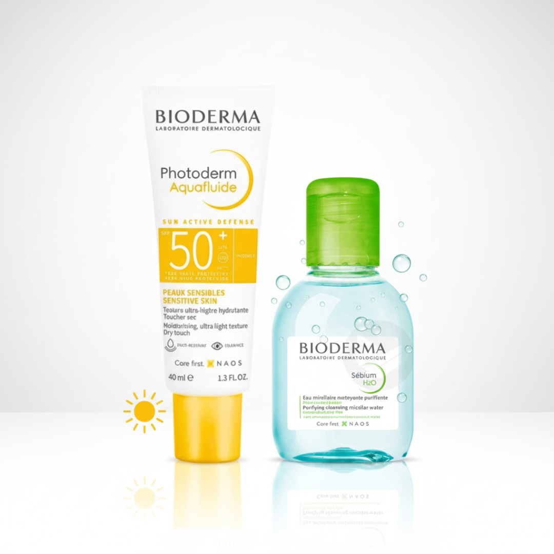 Photoderm-Aquafluide-spf50-Invisible-40mlSebium-H2o-100ml-Pack-1.png Bioderma Photoderm Aquafluide spf50 Invisible 40ml+Sebium H2o 100ml Pack – Image 1