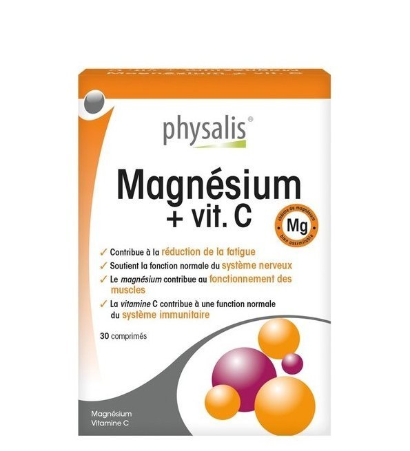 Physalis-Magnesium-Vit-C-30-cps-1.jpg Physalis Magnesium + Vit C 30 Comprimès – Image 1