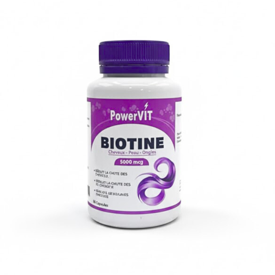 Powervit-Biotine-60gelules.png Powervit Biotine 60 Gelules – Image 1