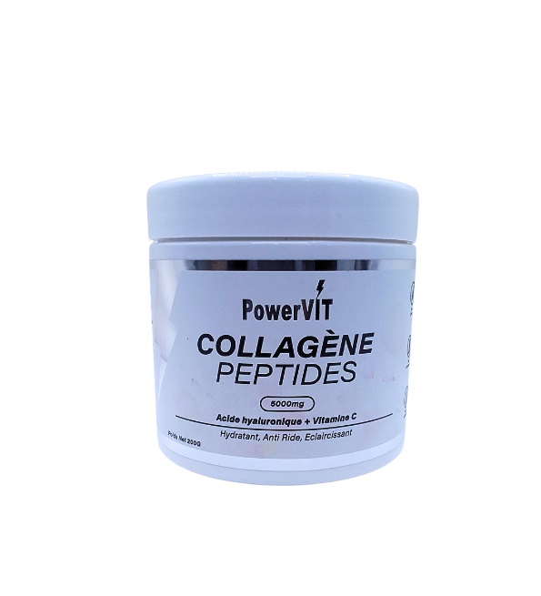 Powervit-Collagene-Peptides-5000mg-200g.png PowerVit Collagene Peptides 5000mg 200g – Image 1