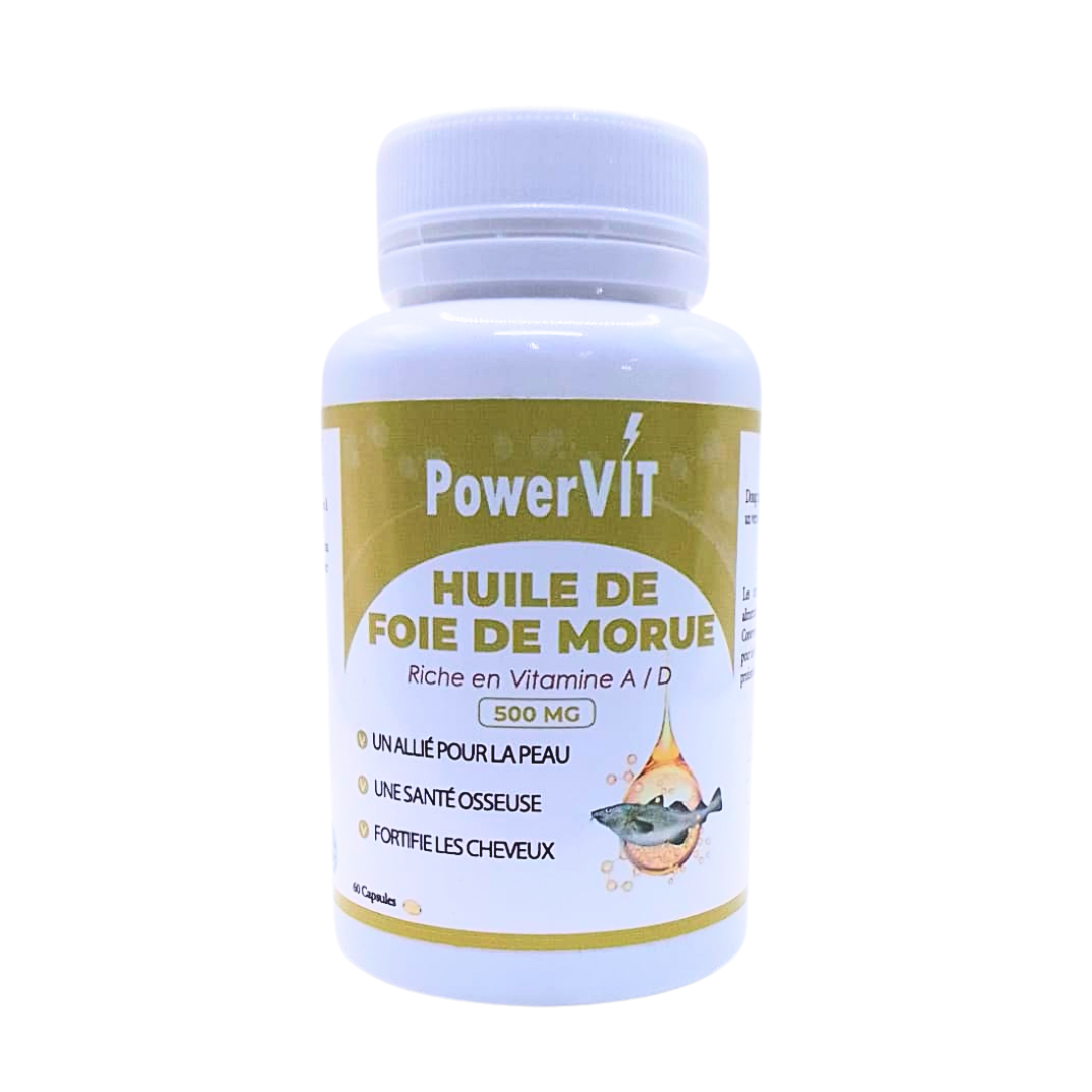 Powervit-Huile-de-Foie-de-Morue-500mg-60gelules.png PowerVit Huile de Foie de Morue 500mg 60 Gelules – Image 1