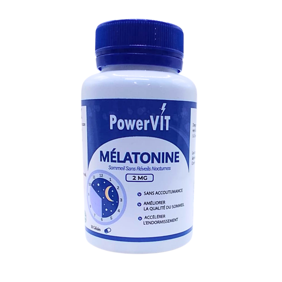 Powervit-Melatonine-2mg-30gelules.png PowerVit Melatonine 2mg 30 Gelules – Image 1