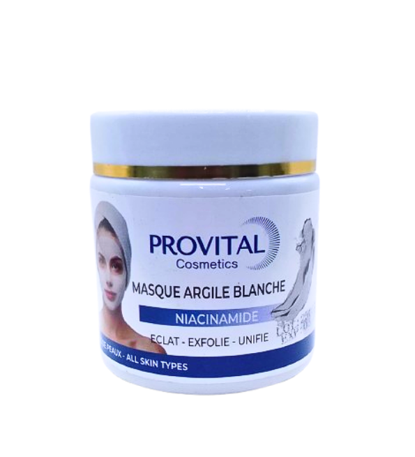Pro-Vital-Niacinamide-Masque-Argile-Blanche-200g-1.png Pro Vital Niacinamide Masque Argile Blanche 200g – Image 1