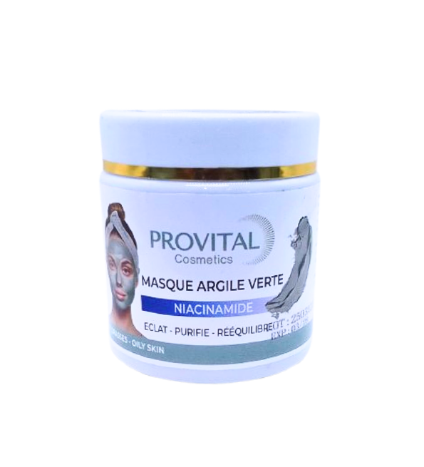 Pro-Vital-Niacinamide-Masque-Argile-Verte-200g.png Pro Vital Niacinamide Masque Argile Verte 200g – Image 1