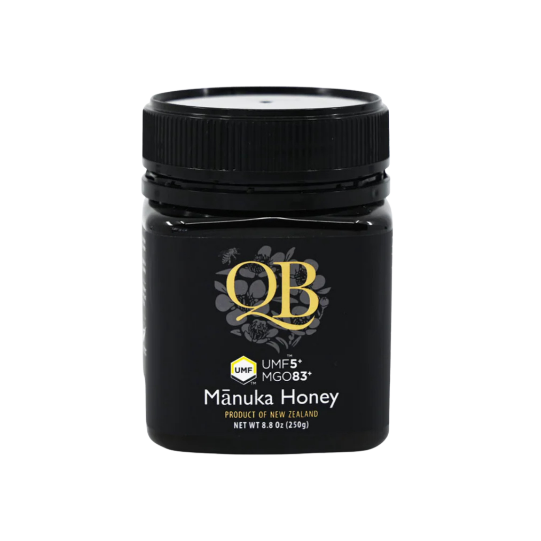 QB-Manuka-Miel-Umf-5-Mgo-83-250g.png QB Manuka Miel Umf 5+ Mgo 83+ 250g – Image 1