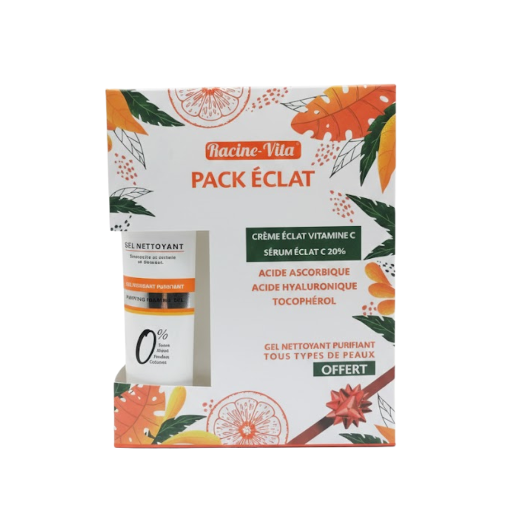 Racine-Vita-Pack-Eclat-Serum-Vit-CCreme-Eclat-vit-CGel-Netto.png Racine Vita Pack Eclat Serum Vitamine C+ Creme Eclat Vitamine C+ Gel Nettoyant – Image 1
