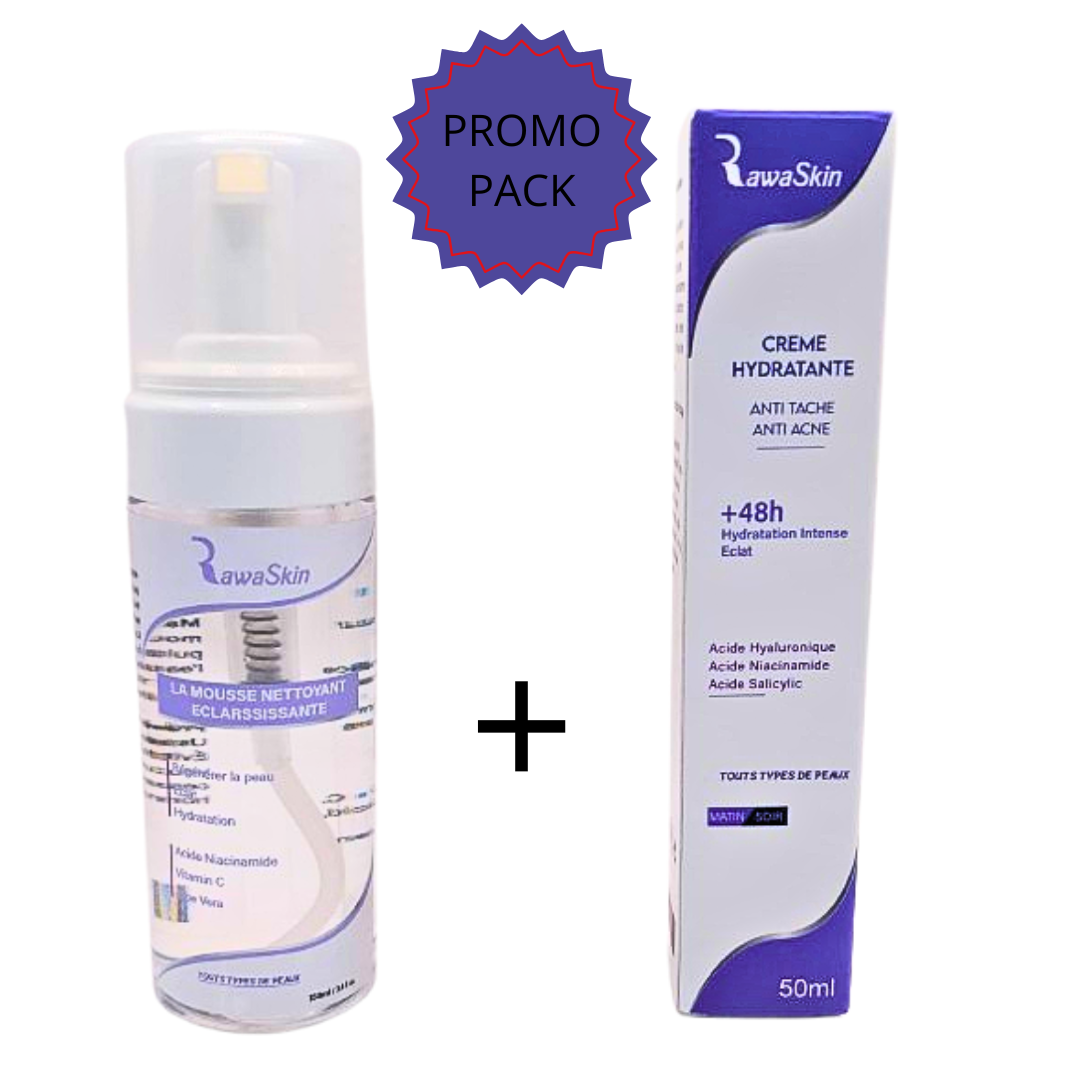 RawaSkin-Pack-Creme-Hydratante-50mlMousse-Nettoyant-150ml-1.png RawaSkin Pack Creme Hydratante 50ml+Mousse Nettoyant 150ml – Image 1