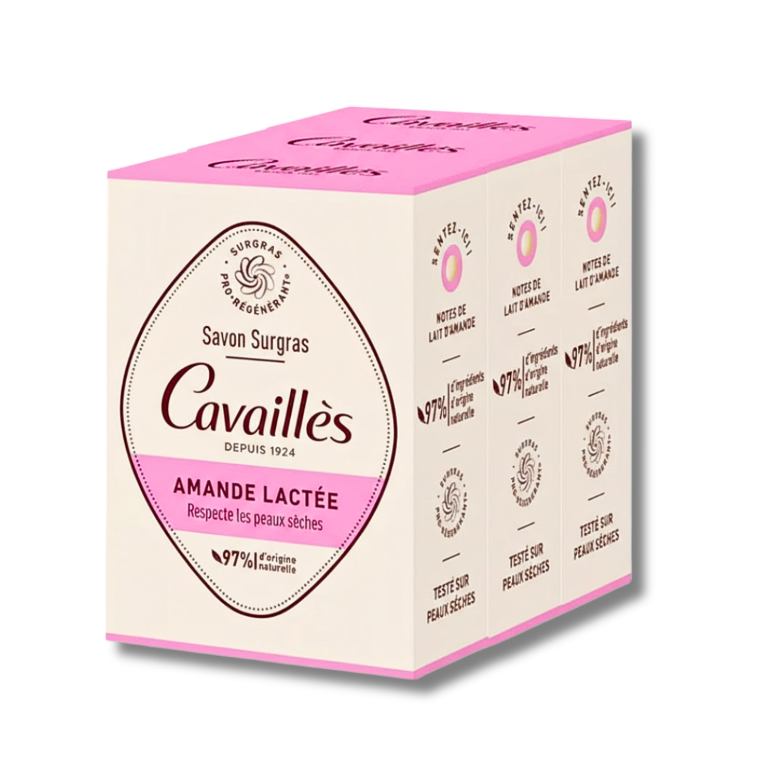 Rc-Trio-Savon-Amande-Lactee-200g.png Roge cavailles Trio Savon Amande Lactee 200g – Image 1
