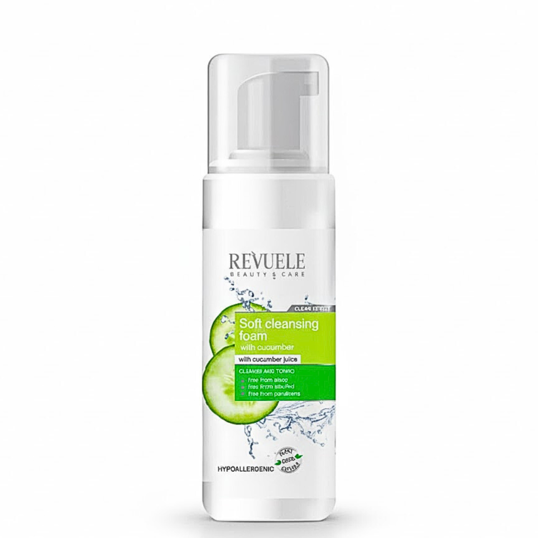 Revuele-Air-Cleansing-Foam-With-Cucumber-Juice-150ml.png Revuele Air Cleansing Foam With Cucumber Juice 150ml – Image 1