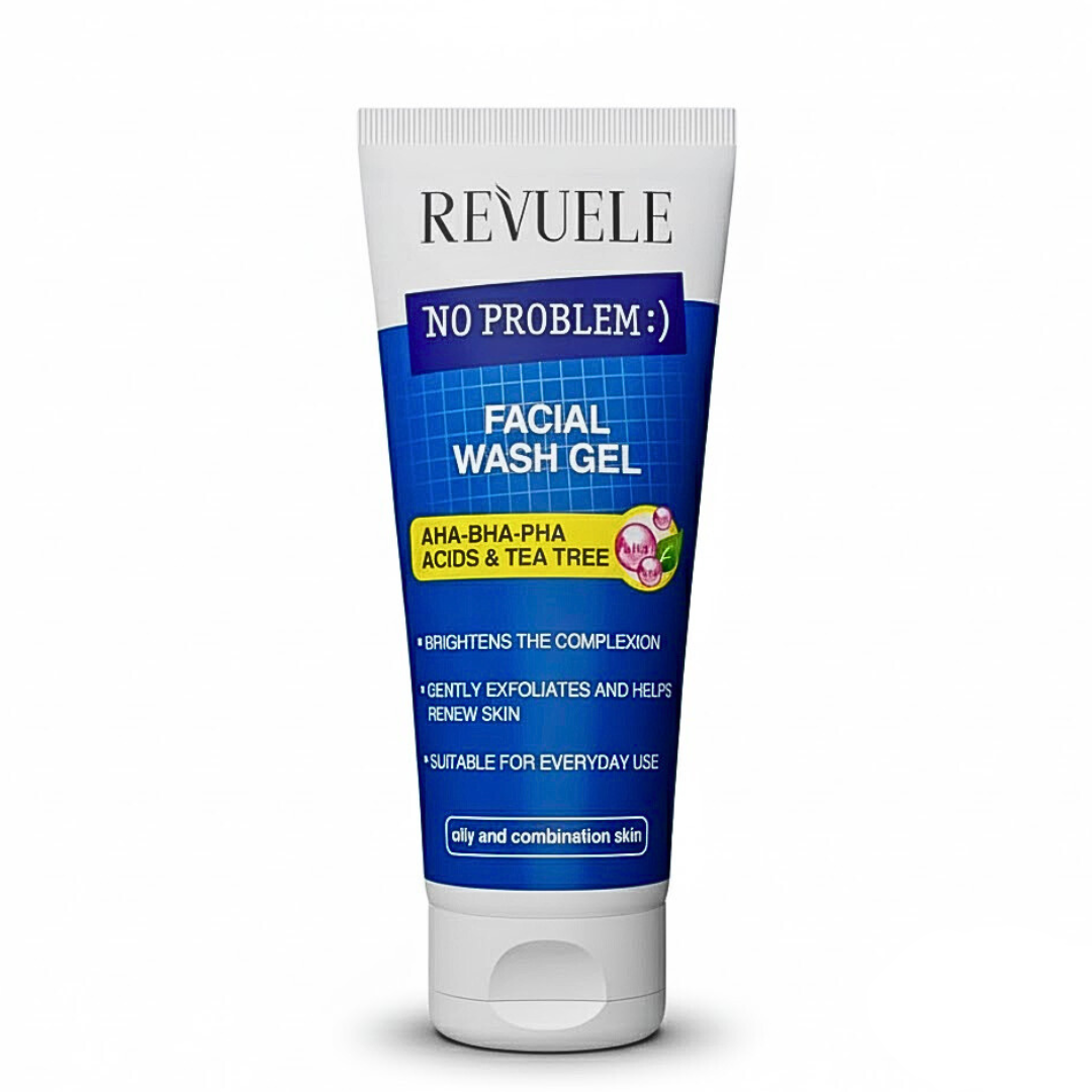 Revuele-No-Problem-Facial-Wash-Gel-AHA-BHA-PHA-Acids-Tea-Tree-200ml.png Revuele No Problem Facial Wash Gel AHA-BHA-PHA Acids Tea Tree 200ml – Image 1
