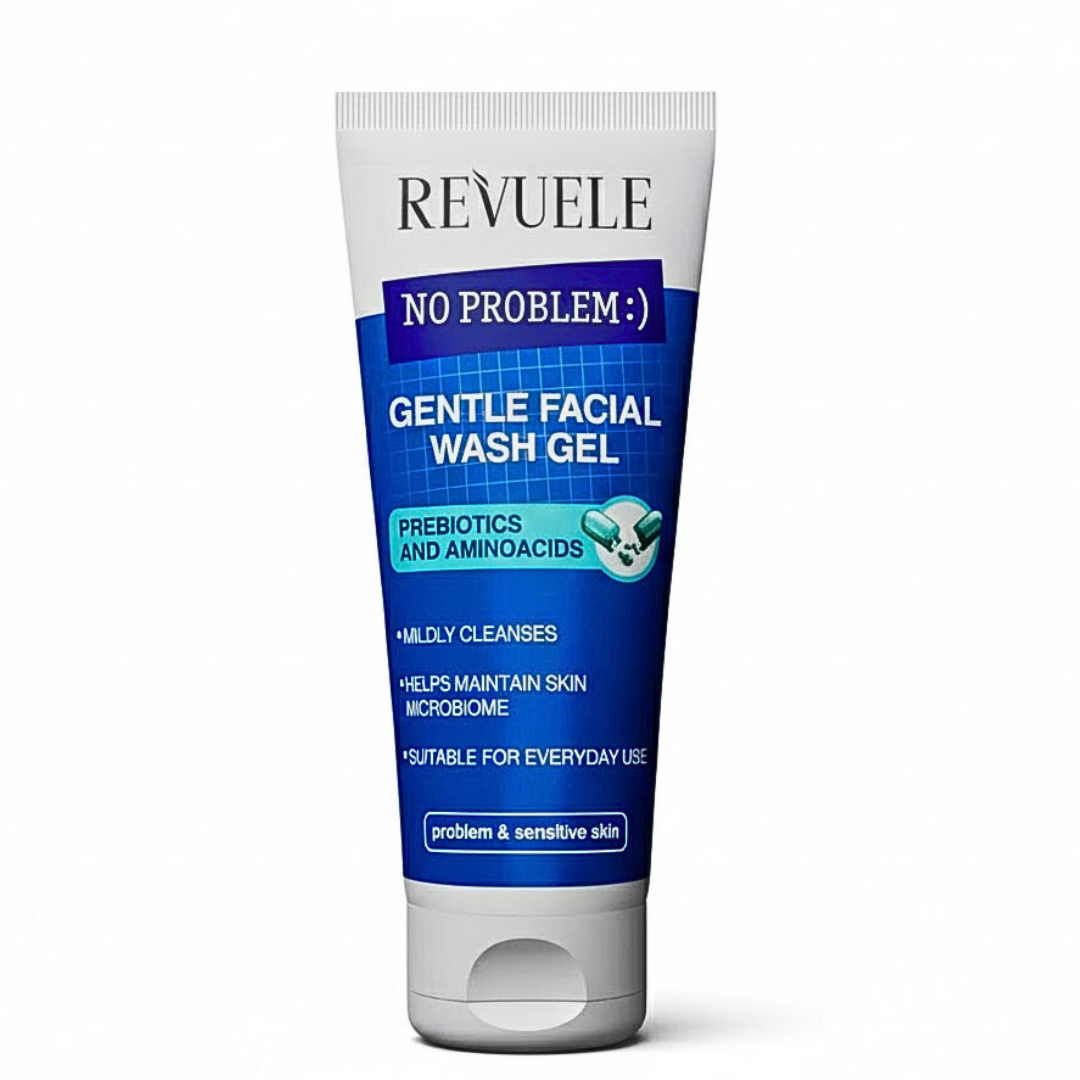 Revuele-No-Problem-Gentle-Facial-Wash-Gel-PrebioticsAminoacids-200ml.png Revuele No Problem Gentle Facial Wash Gel Prebiotics & Aminoacids 200ml – Image 1