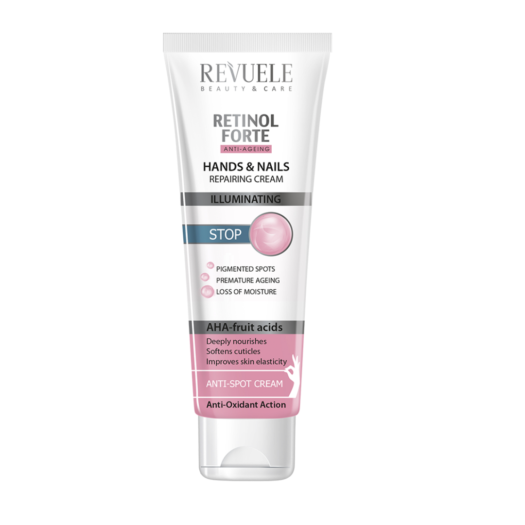Revuele-Retinol-Forte-Hands-Nails-Repairing-Cream-100ml.png Revuele Retinol Forte Hands & Nails Repairing Cream 100ml – Image 1