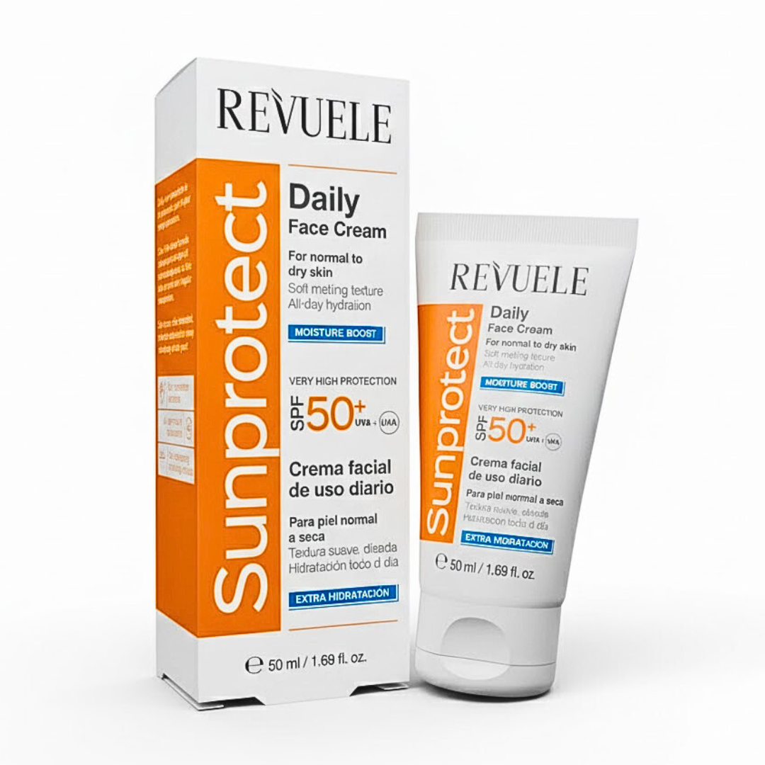 Revuele-Sunprotect-Daily-Face-Cream-Moisture-Boost-spf50-50ml.png Revuele Sunprotect Daily Face Cream Moisture Boost Spf50+ 50ml – Image 1