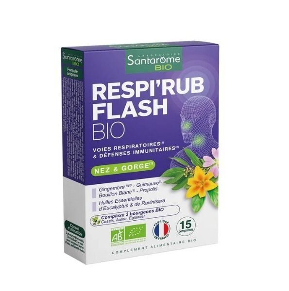 SANTAROME RESPI&rsquo;RUB FLASH 15 COMPRIMES