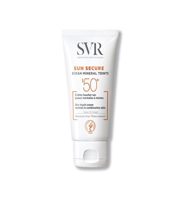SUN-SECURE-Ecran-Mineral-Teinte-Peaux-normales-a-mixtes-1.jpg SVR SUN SECURE Écran Minéral Teinté Peaux normales à mixtes 50 SPF+ 60 G – Image 1