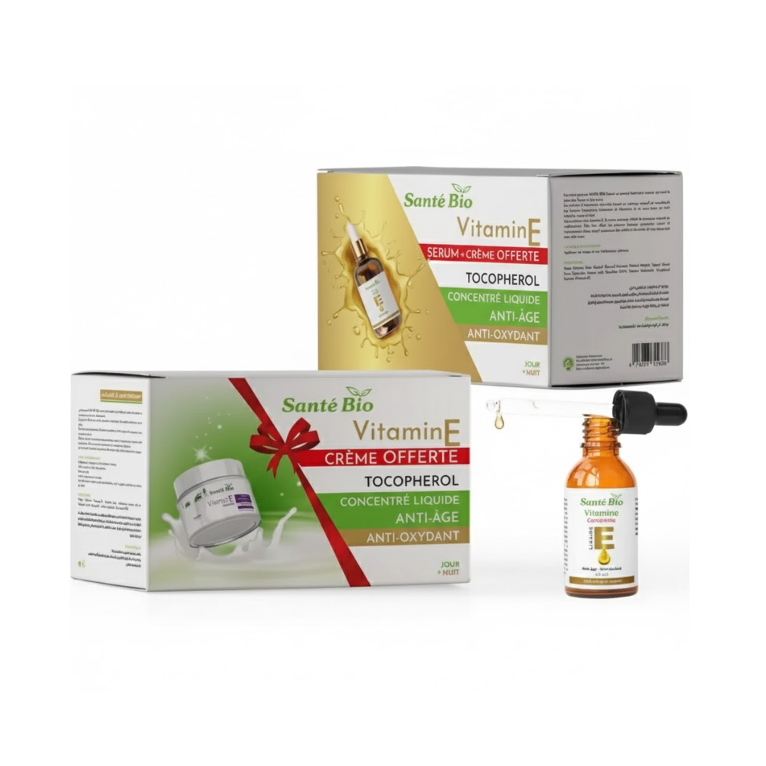 Sante-Bio-Duo-Pack-Serum-Vit-E-Concentre-10mlcreme-Vitamine-E.png Sante Bio PACK Vitamine E Serum Concentre + Creme – Image 1