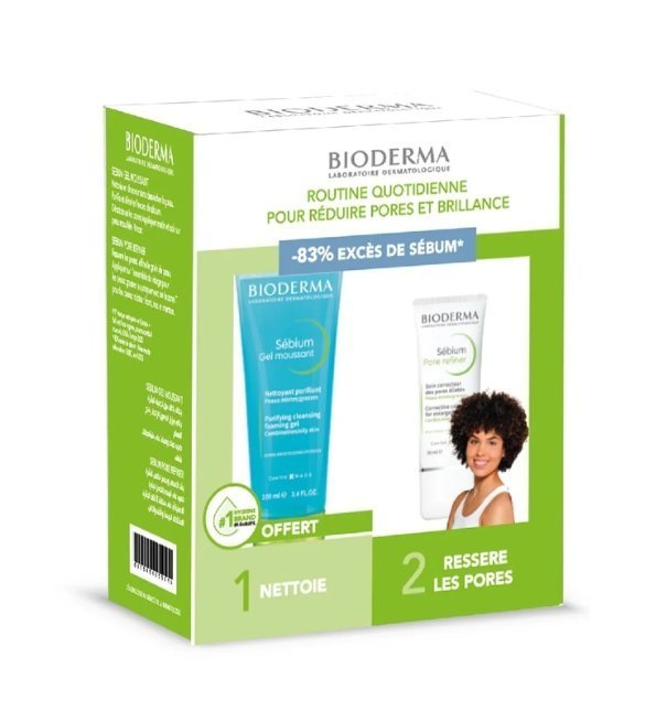 Sebium-pore-refiner-30mlgel-moussant-100ml-pack-1.jpg Bioderma Sebium Pore Refiner 30ml+ Gel Moussant 100ml Pack – Image 1
