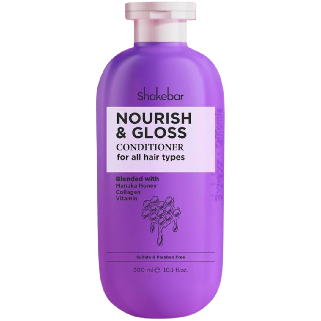 Shakebar-NourishGloss-Hair-Conditioner-300ml.png Shakebar Nourish & Gloss Hair Conditioner 300ml – Image 1
