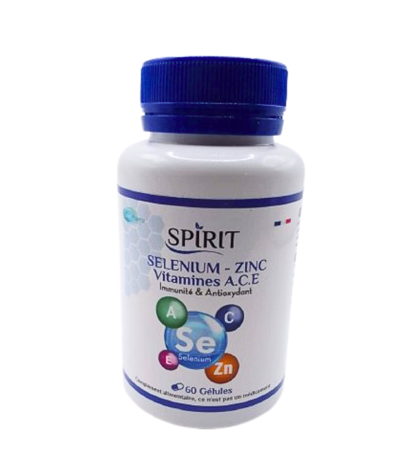 Spirit-Selenium-Zinc-Vitamines-A.C.E-60gelules-1-1.png Spirit Selenium Zinc Vitamines A.C.E 60gelules – Image 1