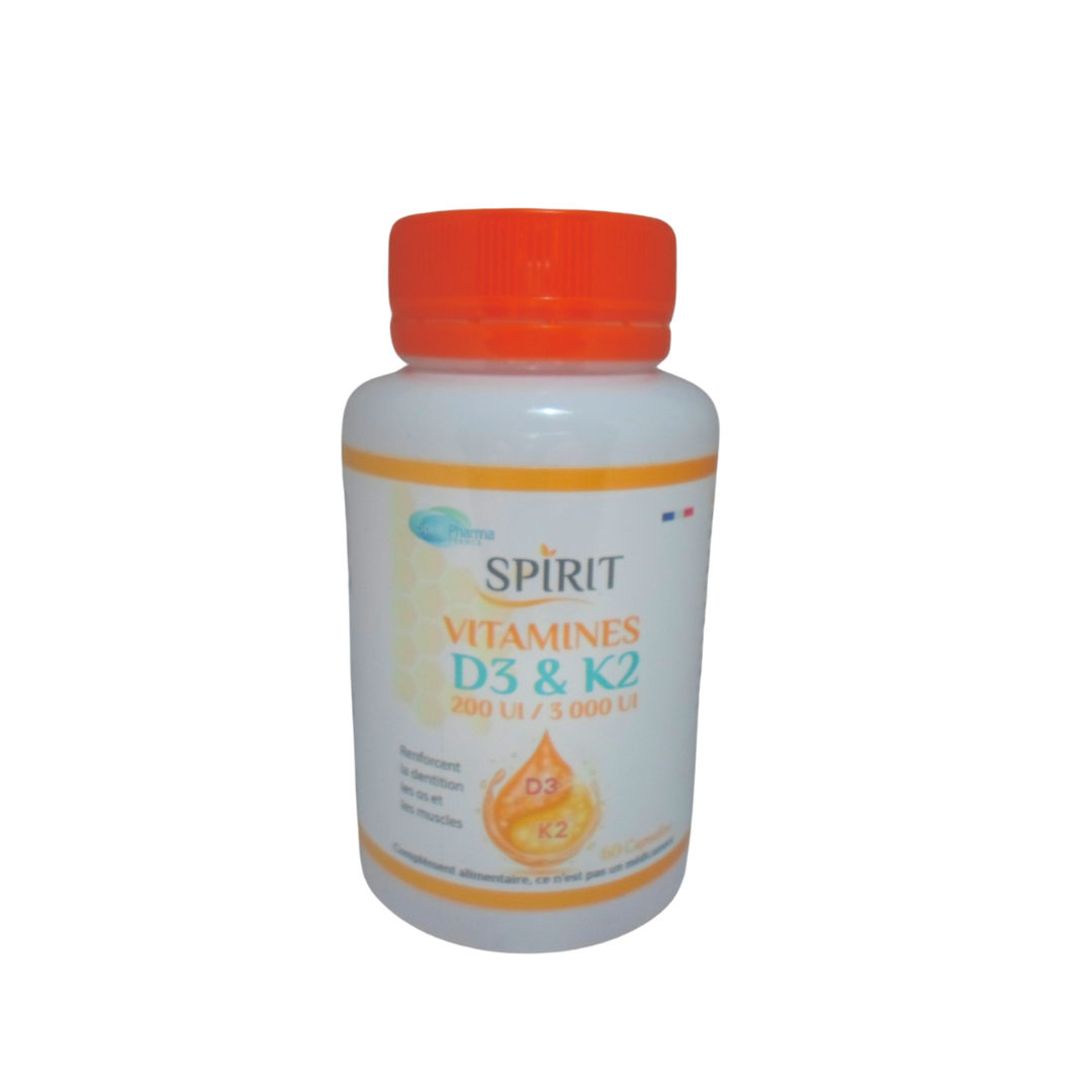 Spirit-Vitamines-D3-k2-60-capsules-1.png Spirit Vitamines D3 & k2 60 capsules – Image 1
