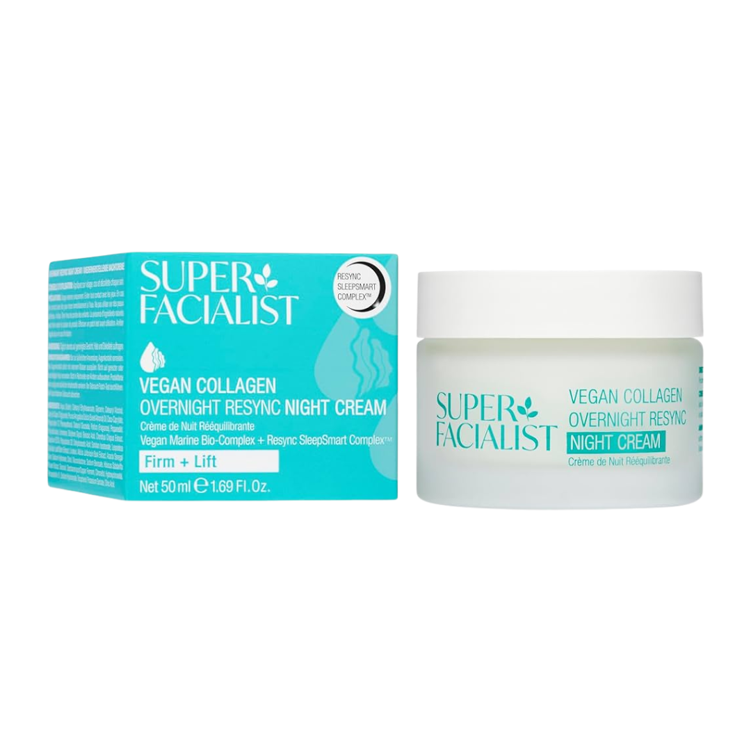 Super-Facialist-Vegan-Collagen-FirmLift-Cr-Nuit-Rerquilibrante-50ml.png Super Facialist Vegan Collagen Overnight Resync Night Cream 50ml – Image 1