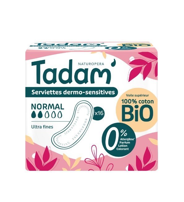 TADAM-SERVIETTES-ULTRA-NORMAL-16U-1.jpg TADAM SERVIETTES DERMO-SENSITIVES ULTRA NORMAL X16 – Image 1