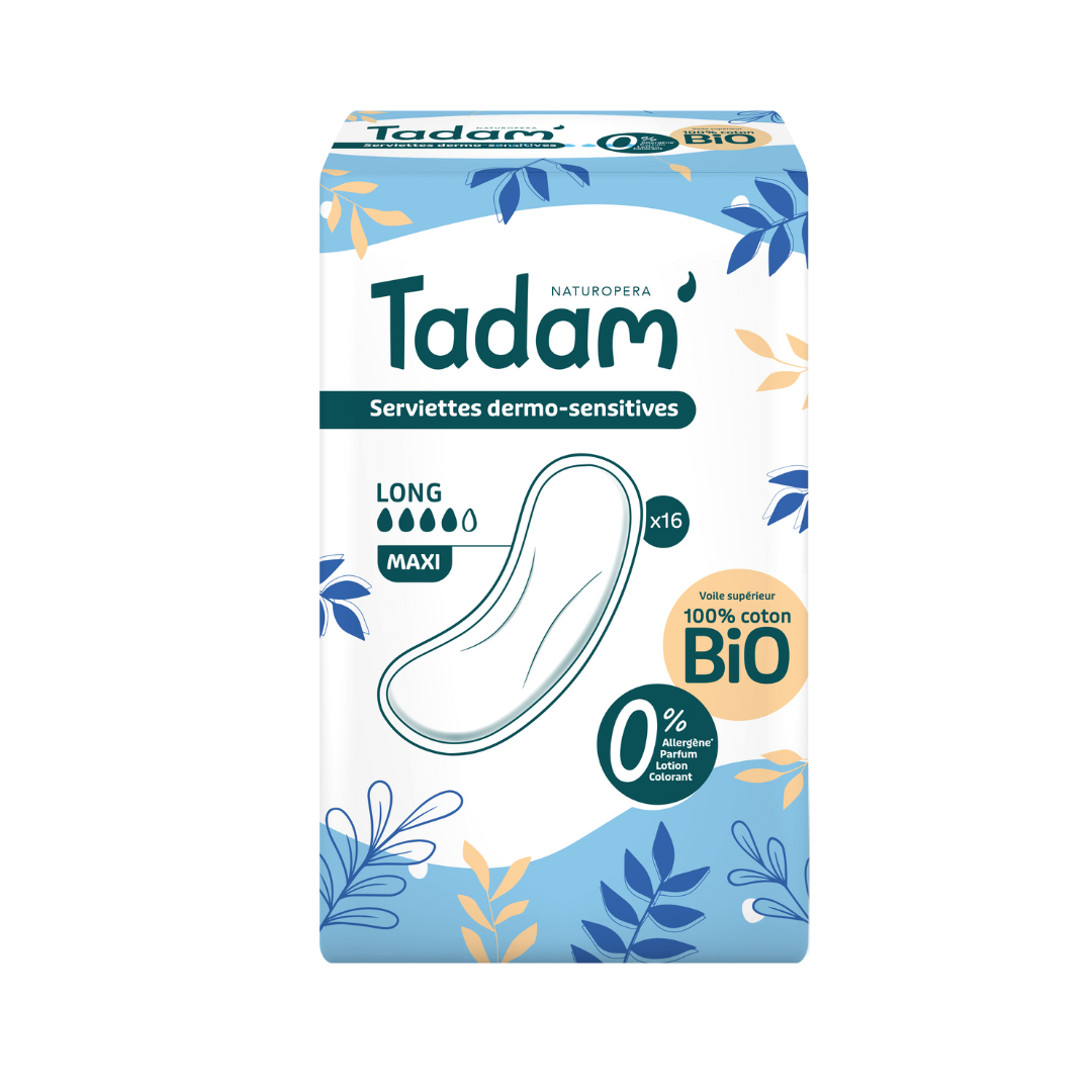 Tadam-Serviette-Ultra-Coton-Bio-Long-Maxi-16un.png Tadam Serviette Ultra Coton Bio Long Maxi 16 unités – Image 1