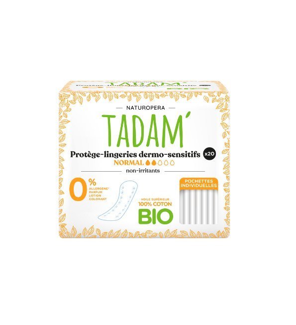 Tadam-protege-slip-coton-bio-normal-20un-1-1.jpg Tadam Protege Lingeries Coton Bio Normal 20 unités – Image 1
