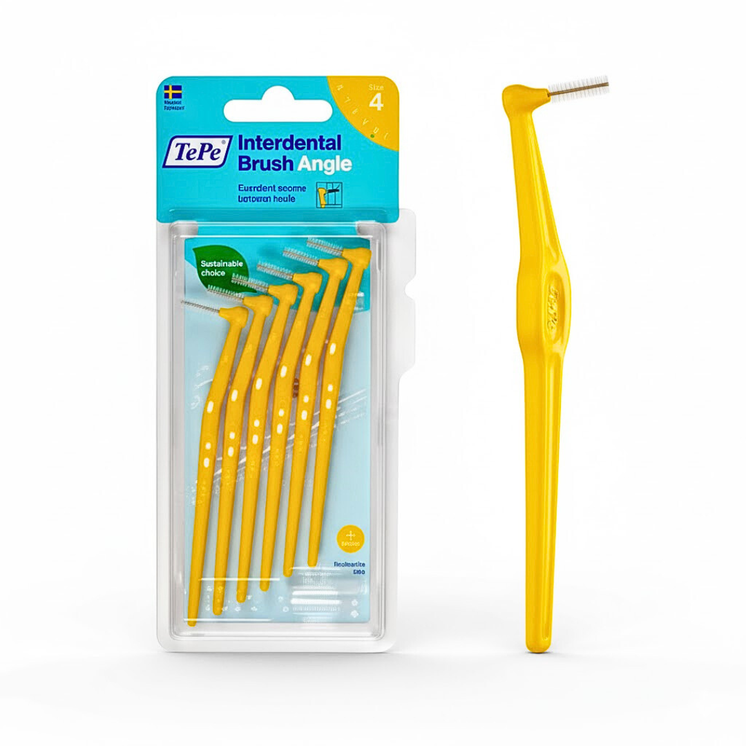 Tepe-Ibd-Angle-Jaune-0.7mm-Taille-4-6pcs.png Tepe Interdental Brush Dents Angle Jaune 0.7mm Taille 4 -6Piececs – Image 1