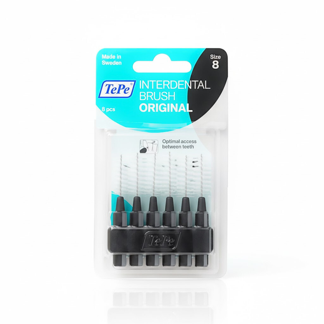 Tepe-Idb-Original-Jaune-0.7mm-Taille-4-6pcs-1.png Tepe Interdental Brush Original Noire 1.5mm Taille 8-6Pieces – Image 1